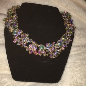 Crystal and flower necklace